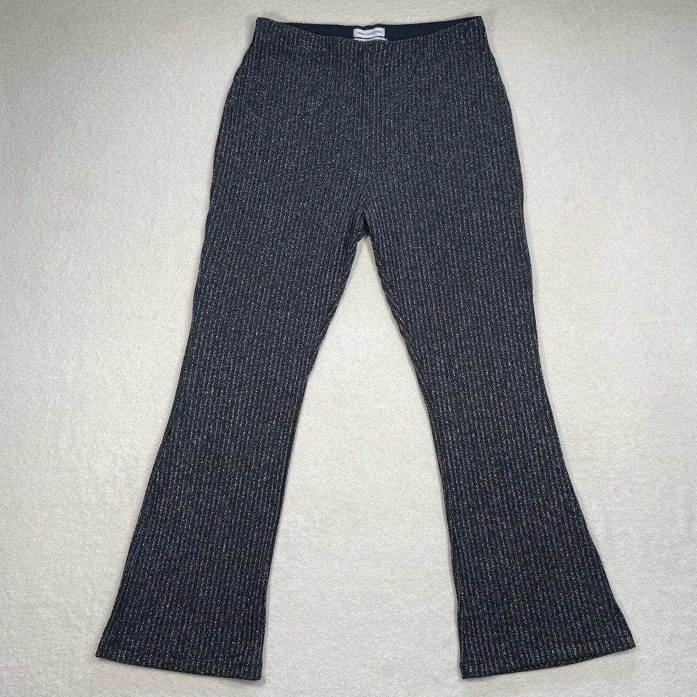 Urban Outfitters Striped Ribbed Sparkle Pull On Flared Dress Pants Lightweight